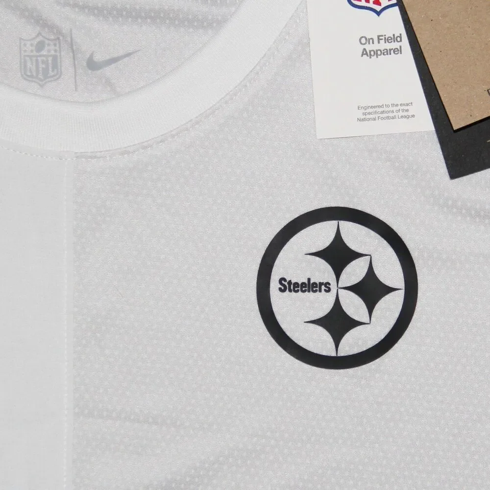 Nike Pittsburgh Steelers On Field Dri-Fit UV Short Sleeve Shirt Men M L White